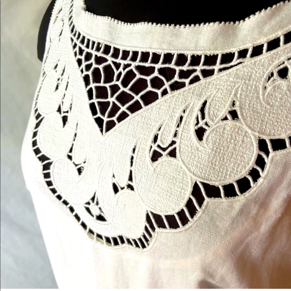 Stylish white Loft lined linen dress